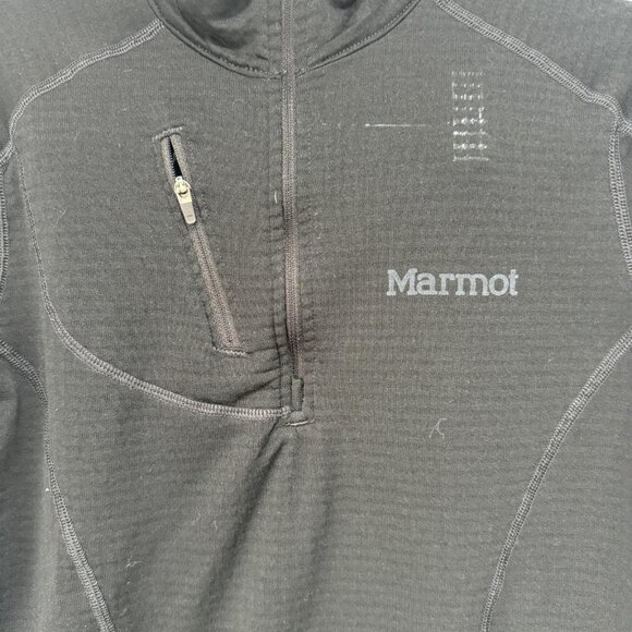 Marmot Pullover Mens Medium Black Polartec Fleece Half Zip Long Sleeve Outdoor - Picture 3 of 14